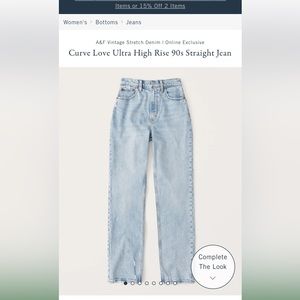 Abercrombie and Fitch 90’s straight curve love jeans